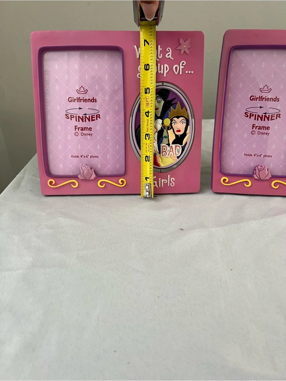 Disney Princess & Villains Spinner Photo Frame Set “Good Girls Bad Girls” Pink